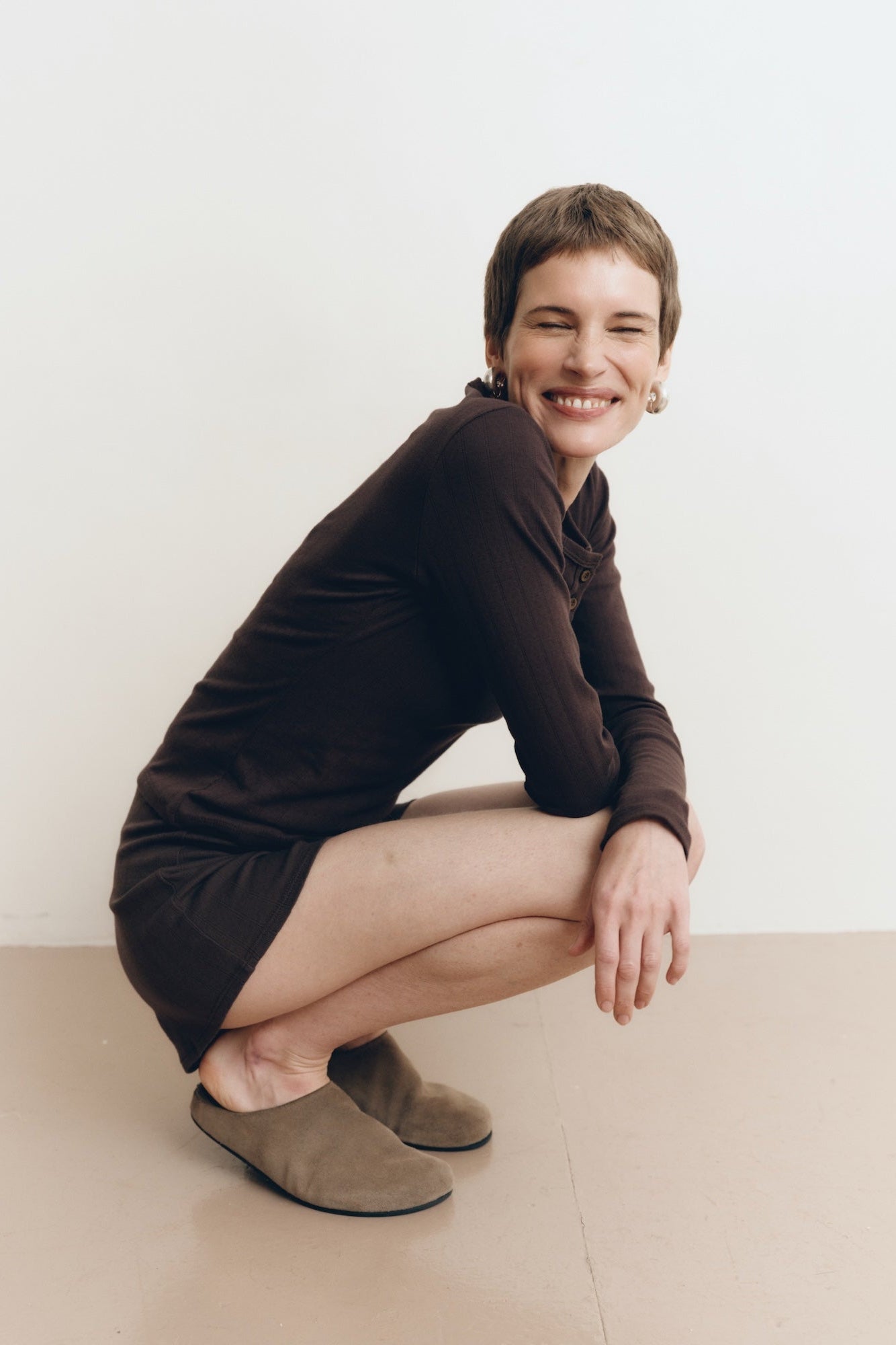 Pointelle Lounge Short | Espresso
