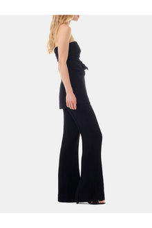 Viscose Stretch Flared Trousers | Black