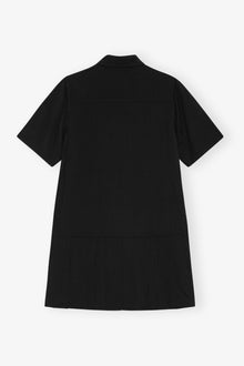 Viscose Twill Mini Dress | Black