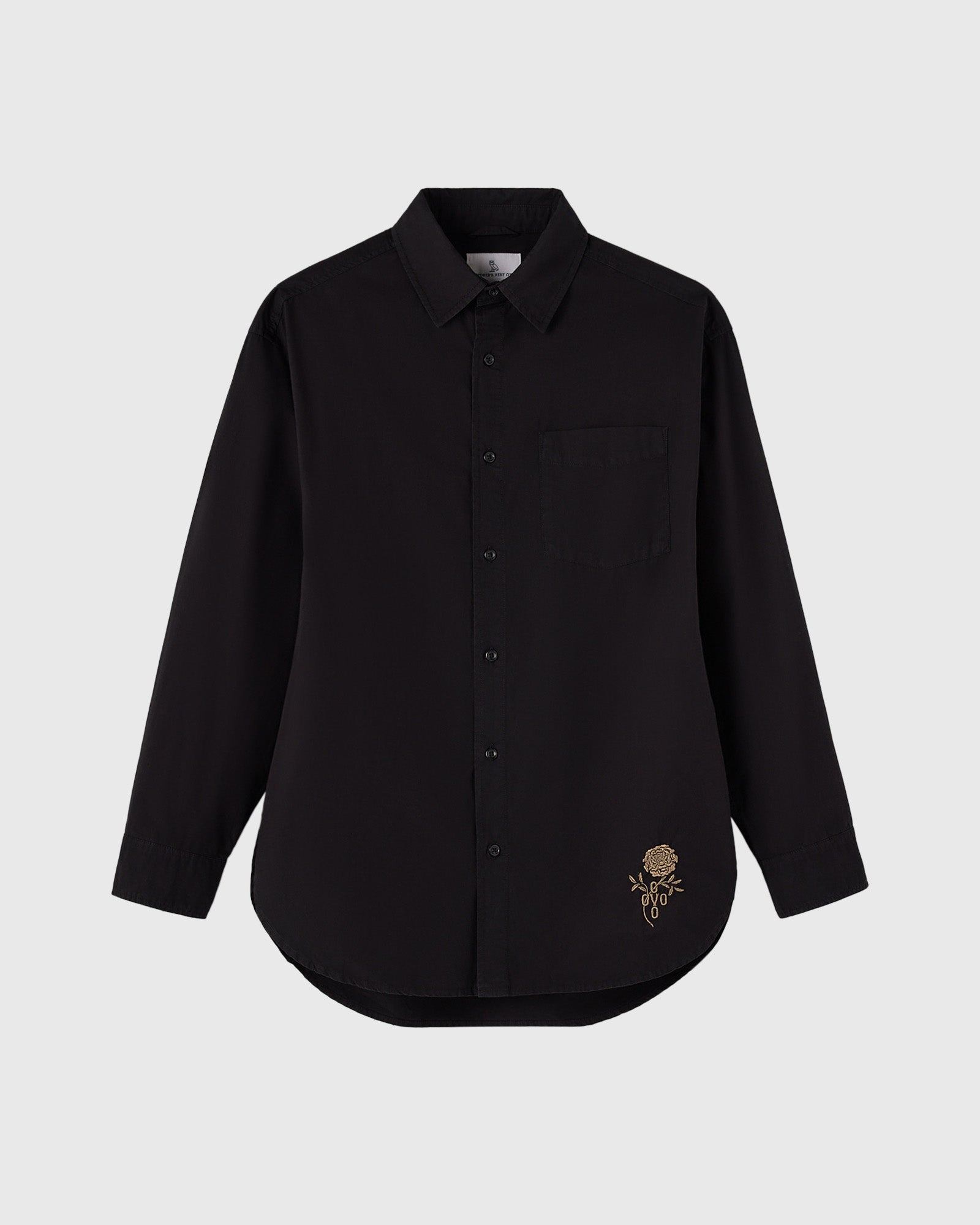 Womens | Garment Dyed Pom Pom Marigold Shirt | Black
