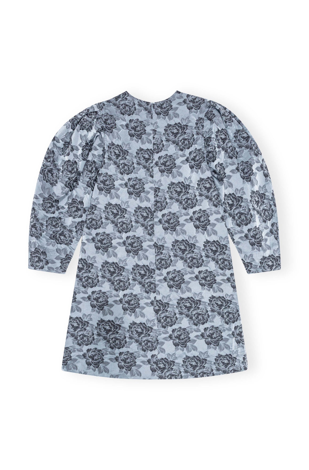 Botanical Jacquard A-shaped Mini Dress | Illusion Blue