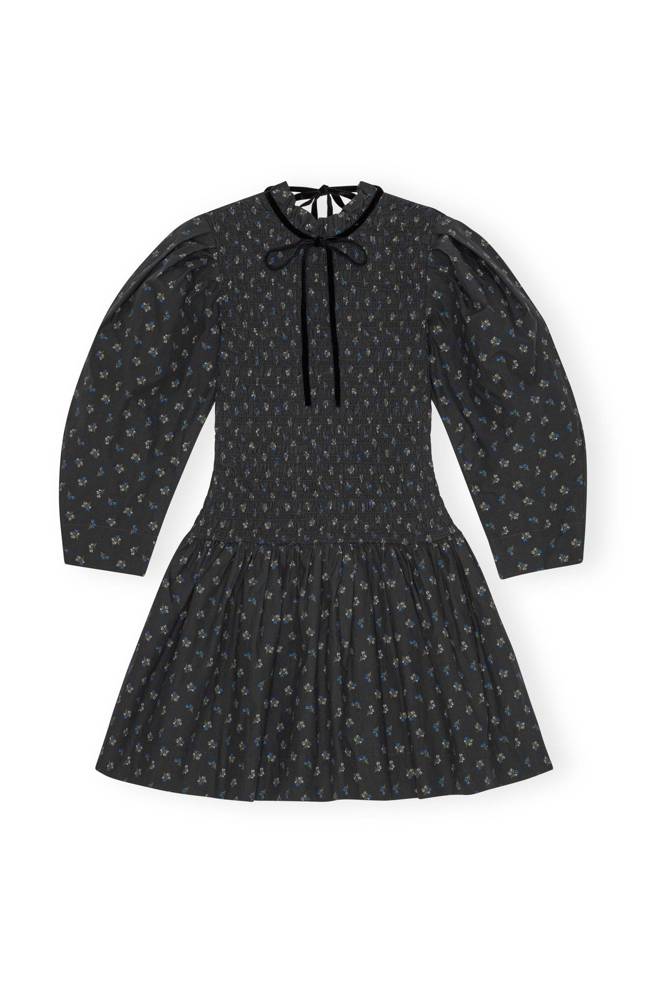 Printed Cotton Mini Smock Dress | Phantom