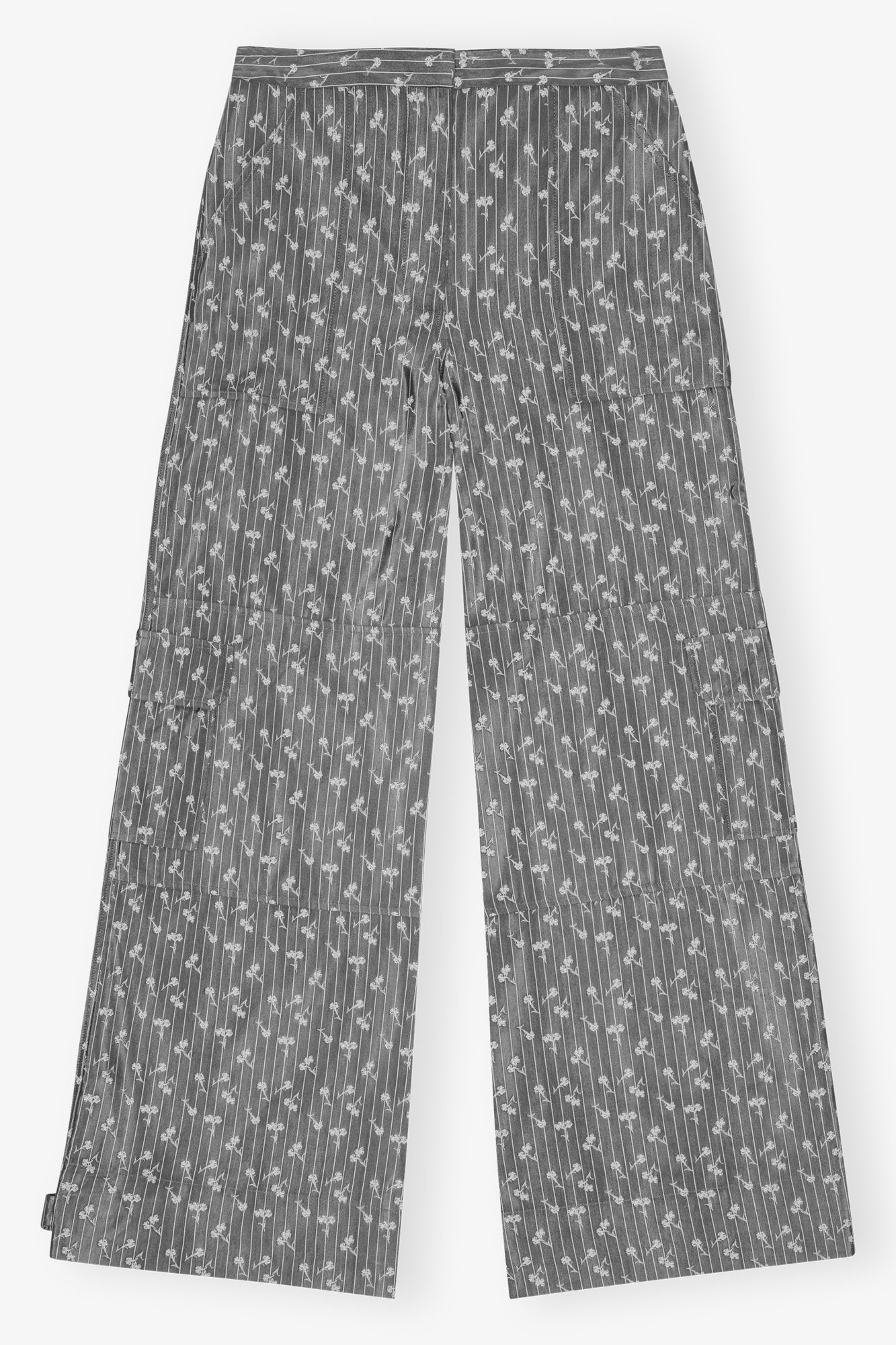 Acetate Jacquard Cargo Pants | Smoked Pearl