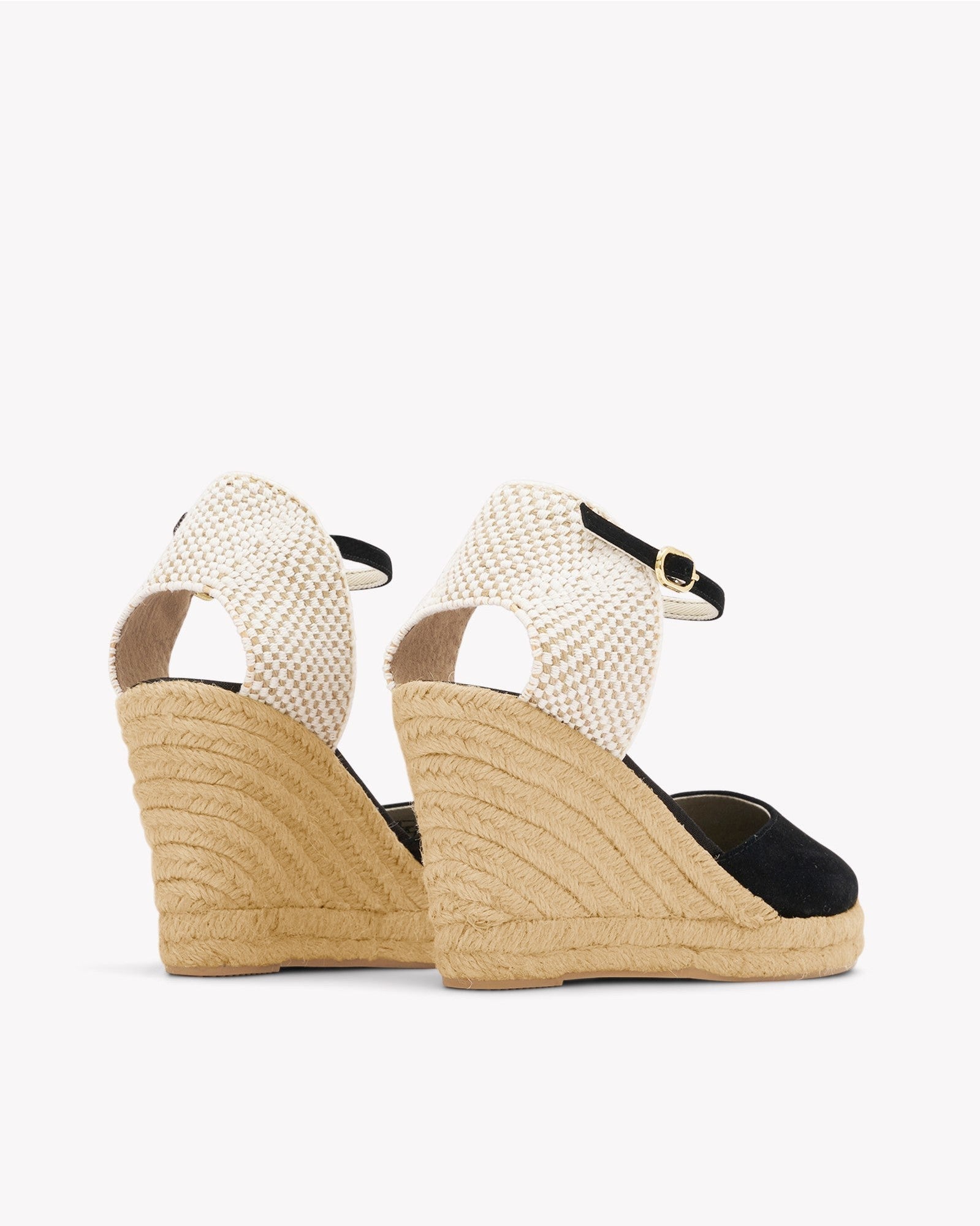 Womens | Marseille Wedge Espadrille | Leather Buckle | Noche Black
