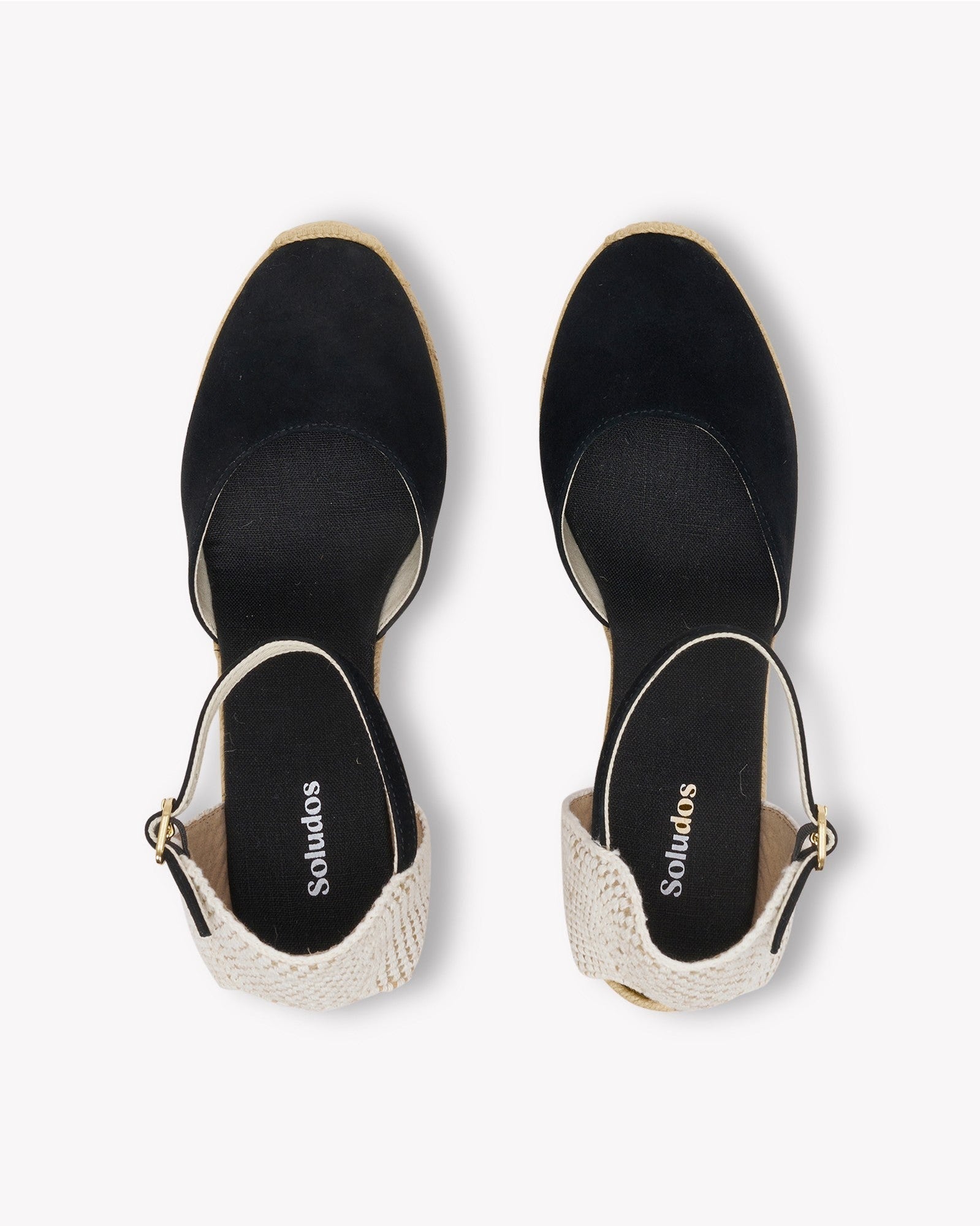 Womens | Marseille Wedge Espadrille | Leather Buckle | Noche Black