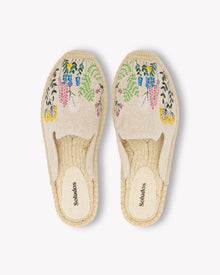 Womens | Smoking Mule Espadrille | Embroidery | Natural