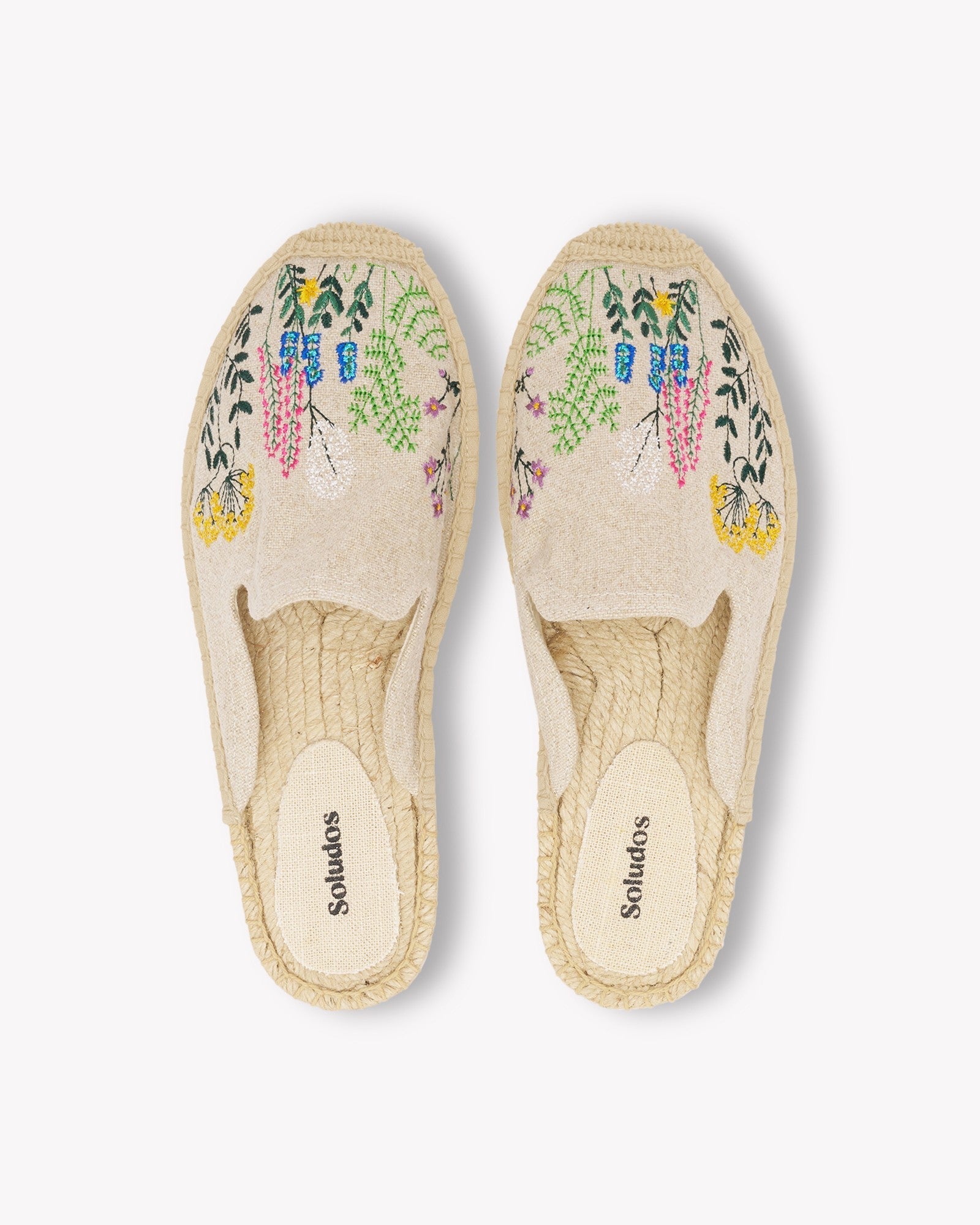 Womens | Smoking Mule Espadrille | Embroidery | Natural
