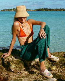 Womens | Smoking Mule Espadrille | Embroidery | Natural