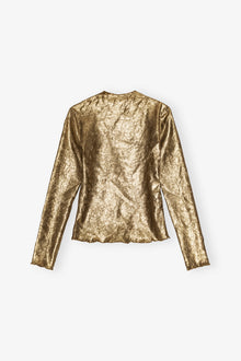 Shibori Pleat Back Cutout Top | Gold