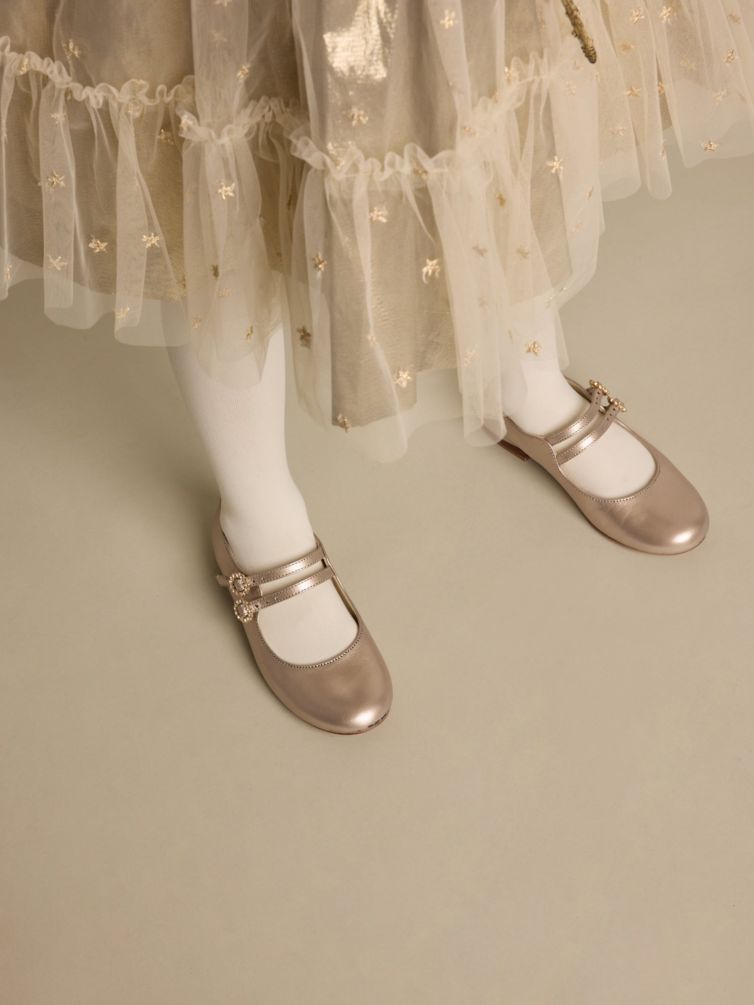 Girl | Tam Mary Jane Shoes | Golden White