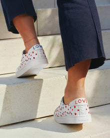 Womens | Ibiza Classic Sneaker | Embroidery | Oasis White/Hearts