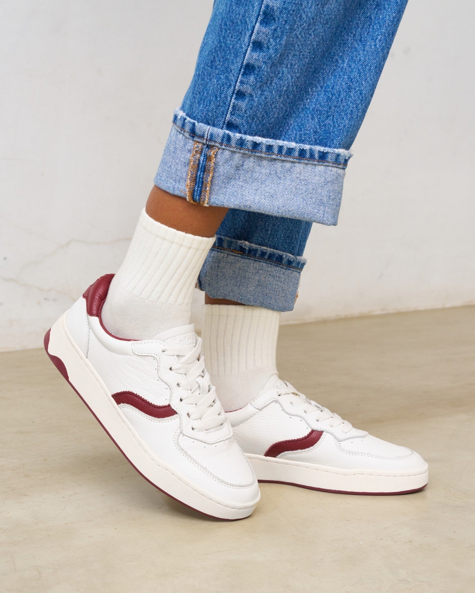 Womens | Roma Retro Sneaker | White/Wine