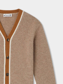 Boy | Garfield Cashmere Cardigan | Beige Stripes
