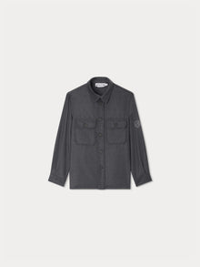 Boy | Gustave Shirt With Patch | Charcoal Gray