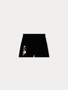 Girl | Flash Dress Shorts In Smooth Velvet | Eggplant