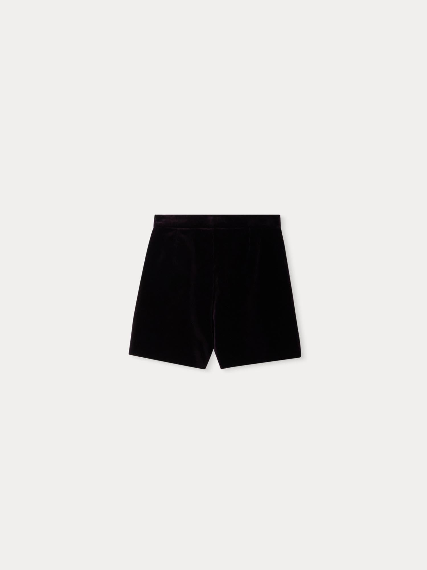 Girl | Flash Dress Shorts In Smooth Velvet | Eggplant