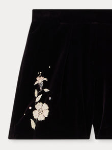 Girl | Flash Dress Shorts In Smooth Velvet | Eggplant