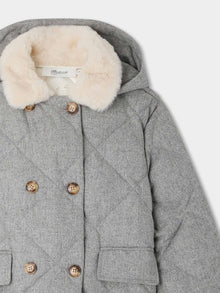 Girl | Modesty Double Breasted Down Jacket | Medium Heathered Gray