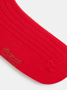 Girl | Thorild Short Red Wide Ribbed Socks | Red