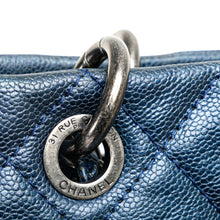 Chanel | Pre-Owned Quilted Iridescent Caviar Chic Shopping Tote | Blue/Dark Blue