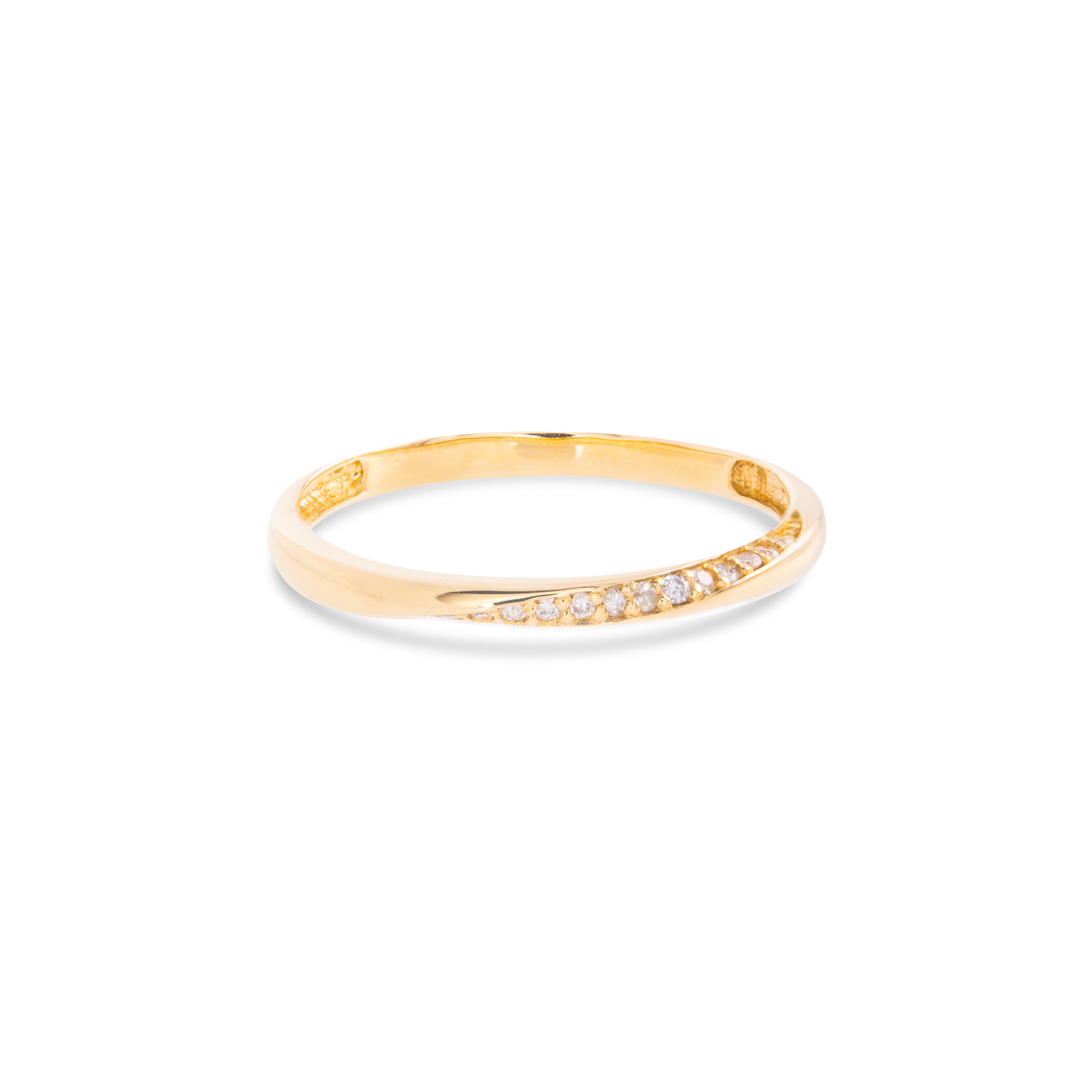 Wavy Pave Diamond Band | 10K Yellow Gold