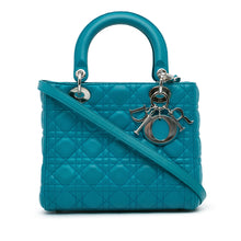 Dior Pre-Owned Medium Lambskin Cannage Lady Dior | Women | Blue x Turquoise