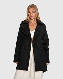 Women | Wanna Be Loved Wool Blend Peacoat | Black