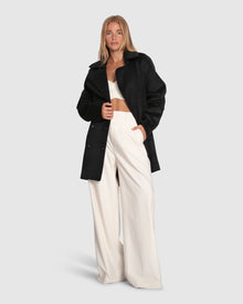 Women | Wanna Be Loved Wool Blend Peacoat | Black