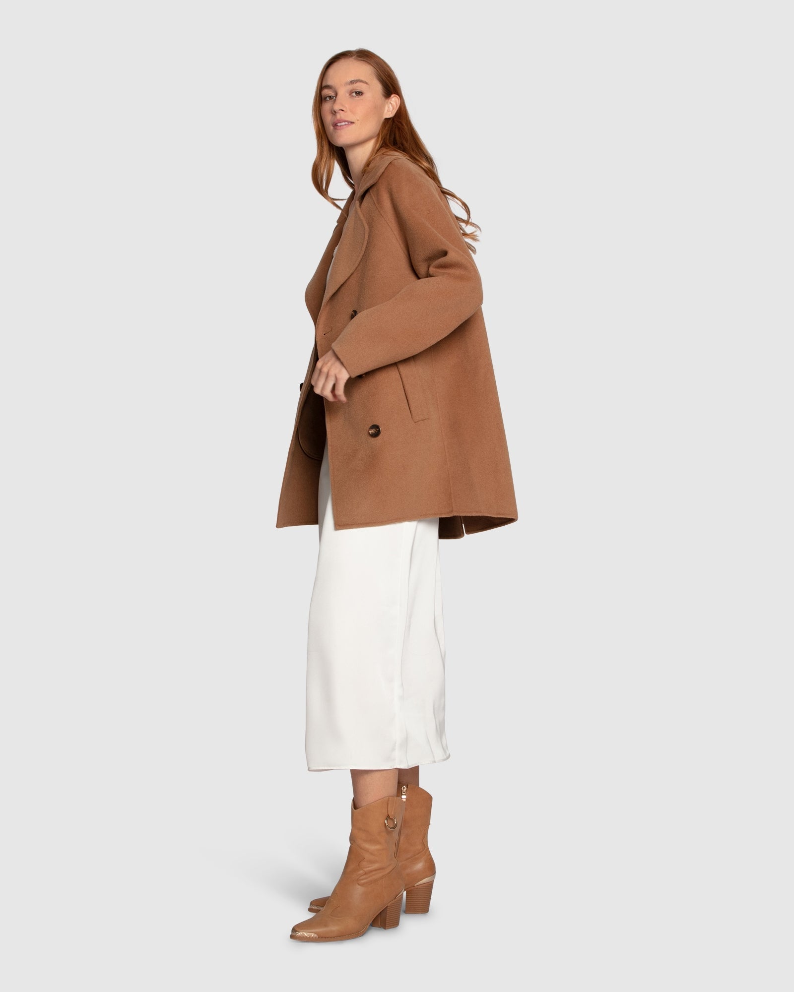 Women | Wanna Be Loved Wool Blend Peacoat | Camel