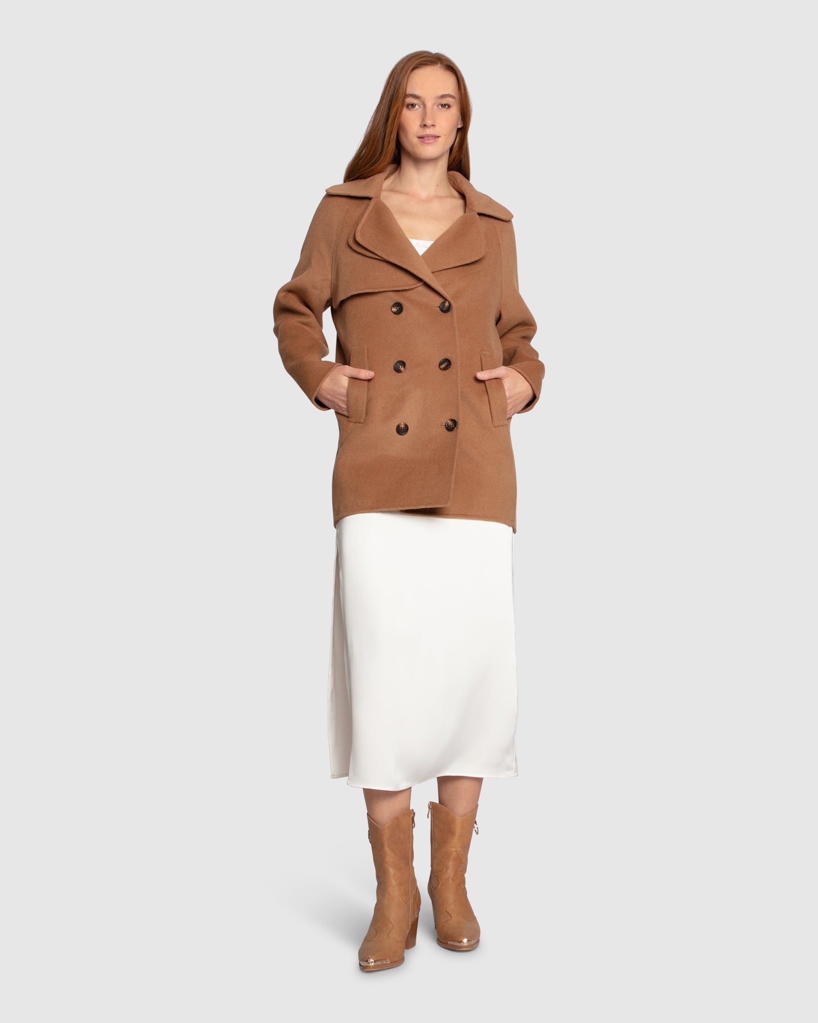 Women | Wanna Be Loved Wool Blend Peacoat | Camel