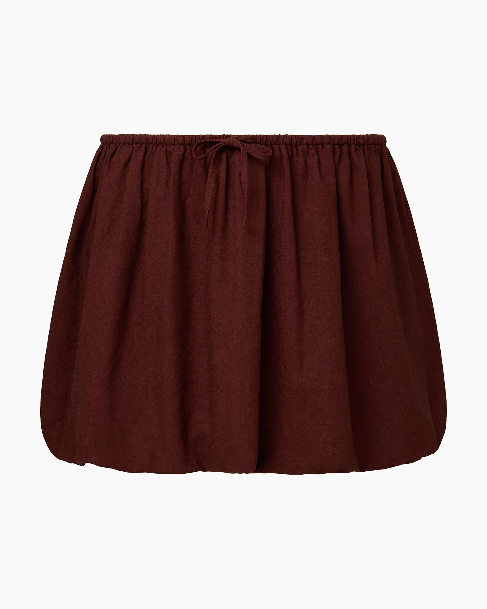 Womens | Air Linen Bubble Mini Skirt | Rum