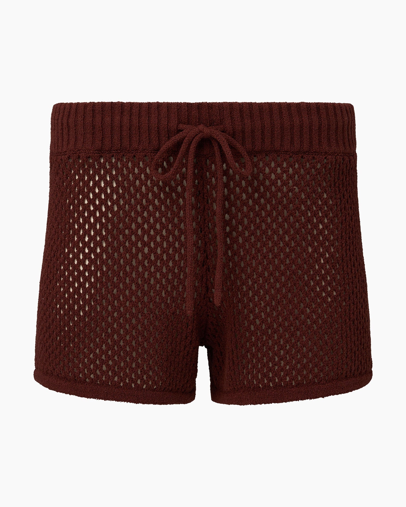 Womens | Crochet Knit Micro Short | Rum