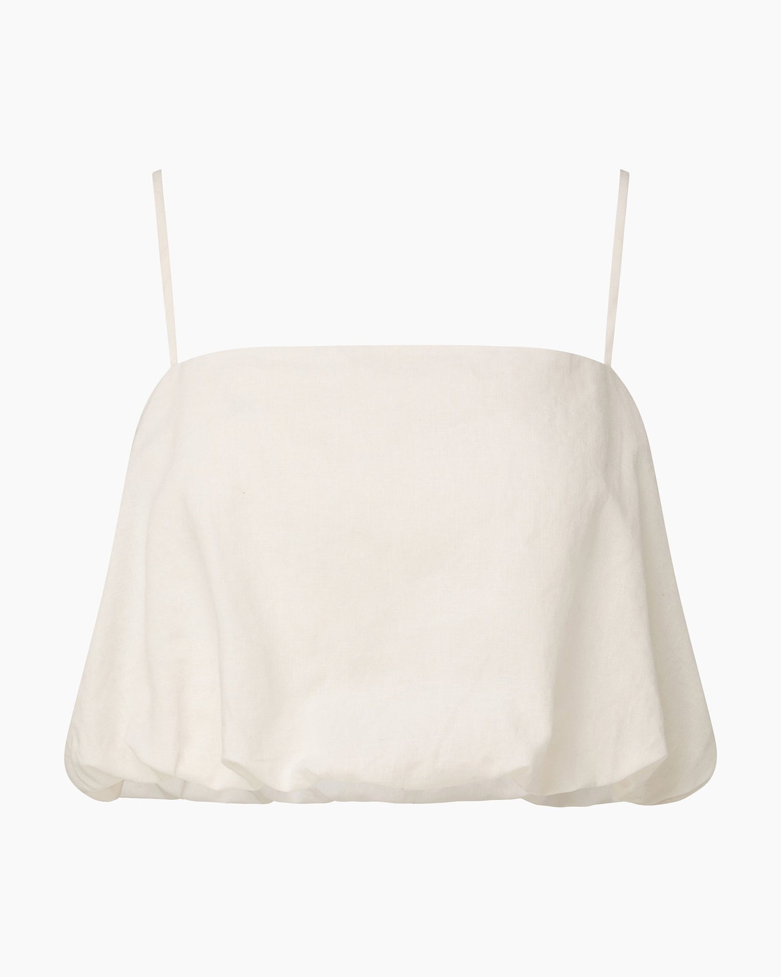Womens | Air Linen Bubble Crop Top | White