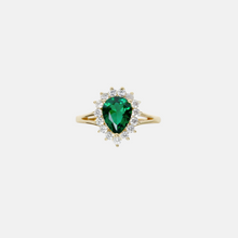 The Green Gemstone Heirloom Ring | 18Kt Gold Plated Brass