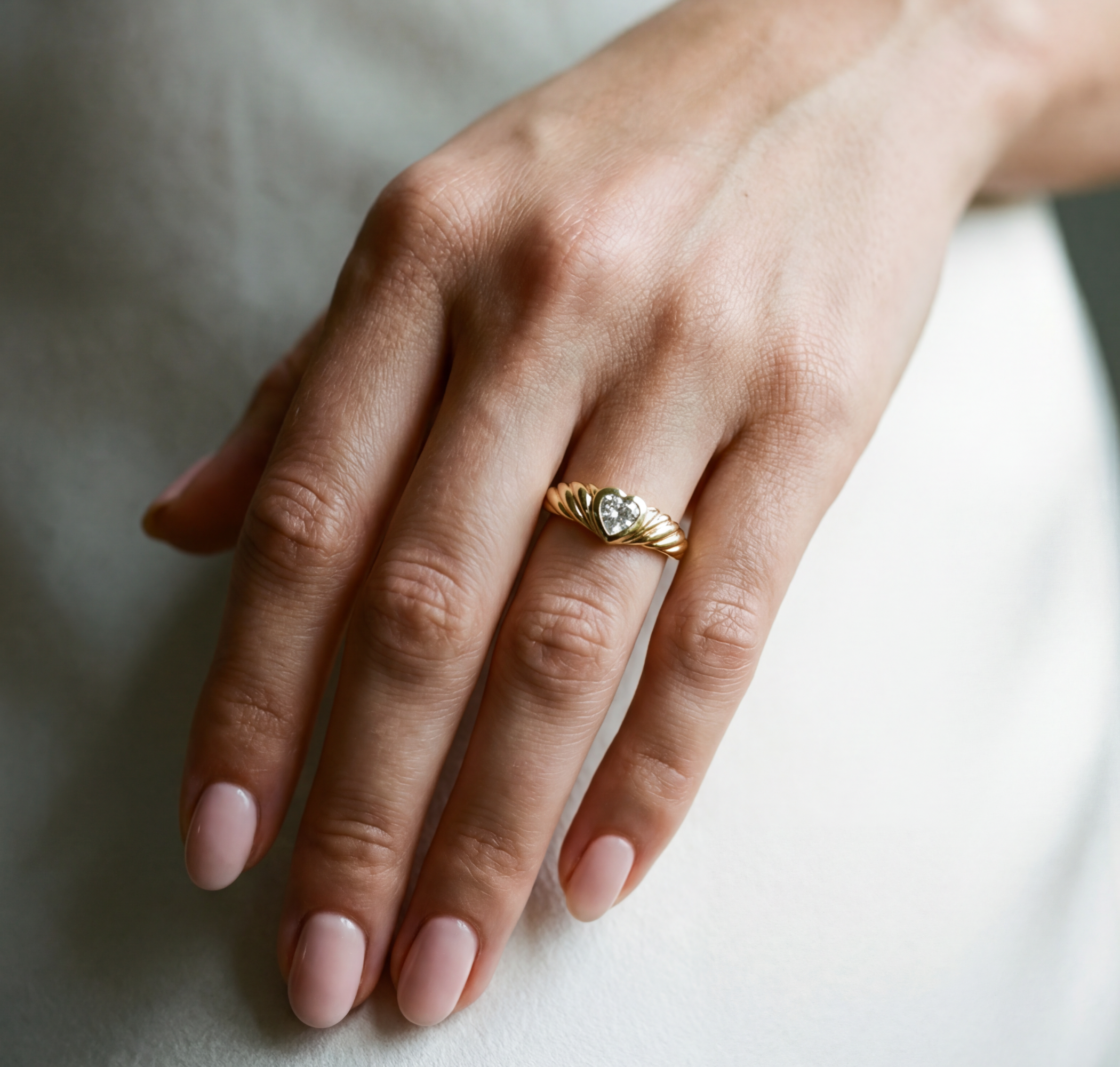 The Cz Juna Heart Ring | 18Kt Gold Vermeil