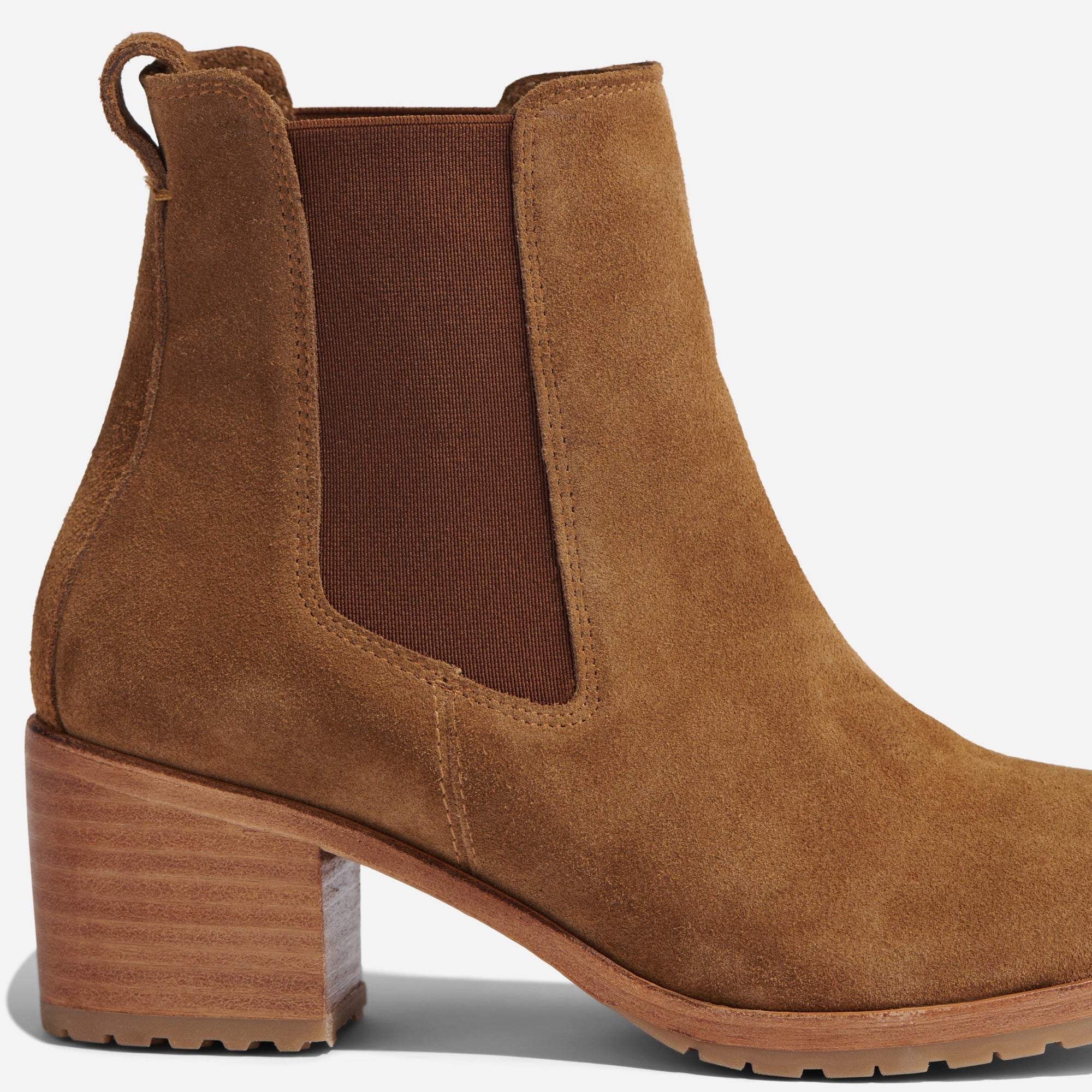 Womens | Ana Go-To Heeled Chelsea Boot | Taupe Suede