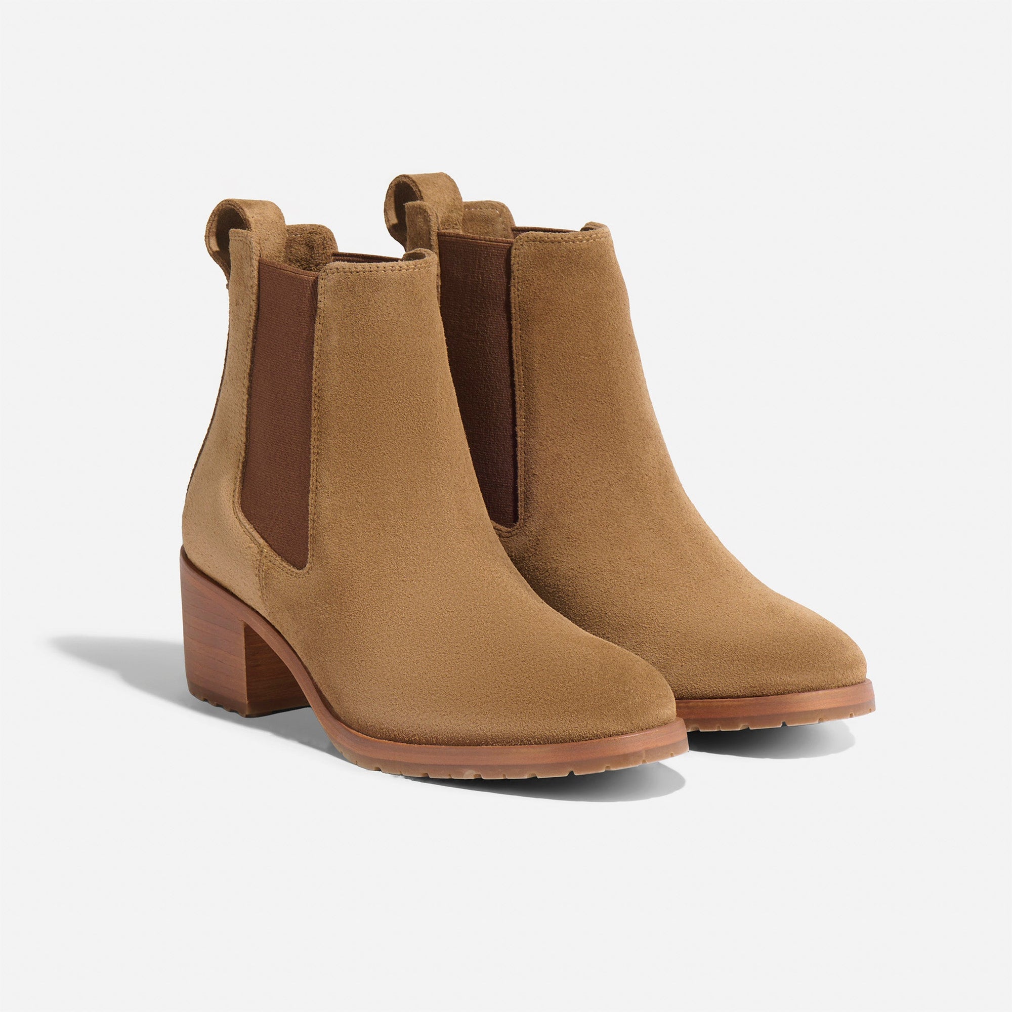 Womens | Ana Go-To Heeled Chelsea Boot | Taupe Suede