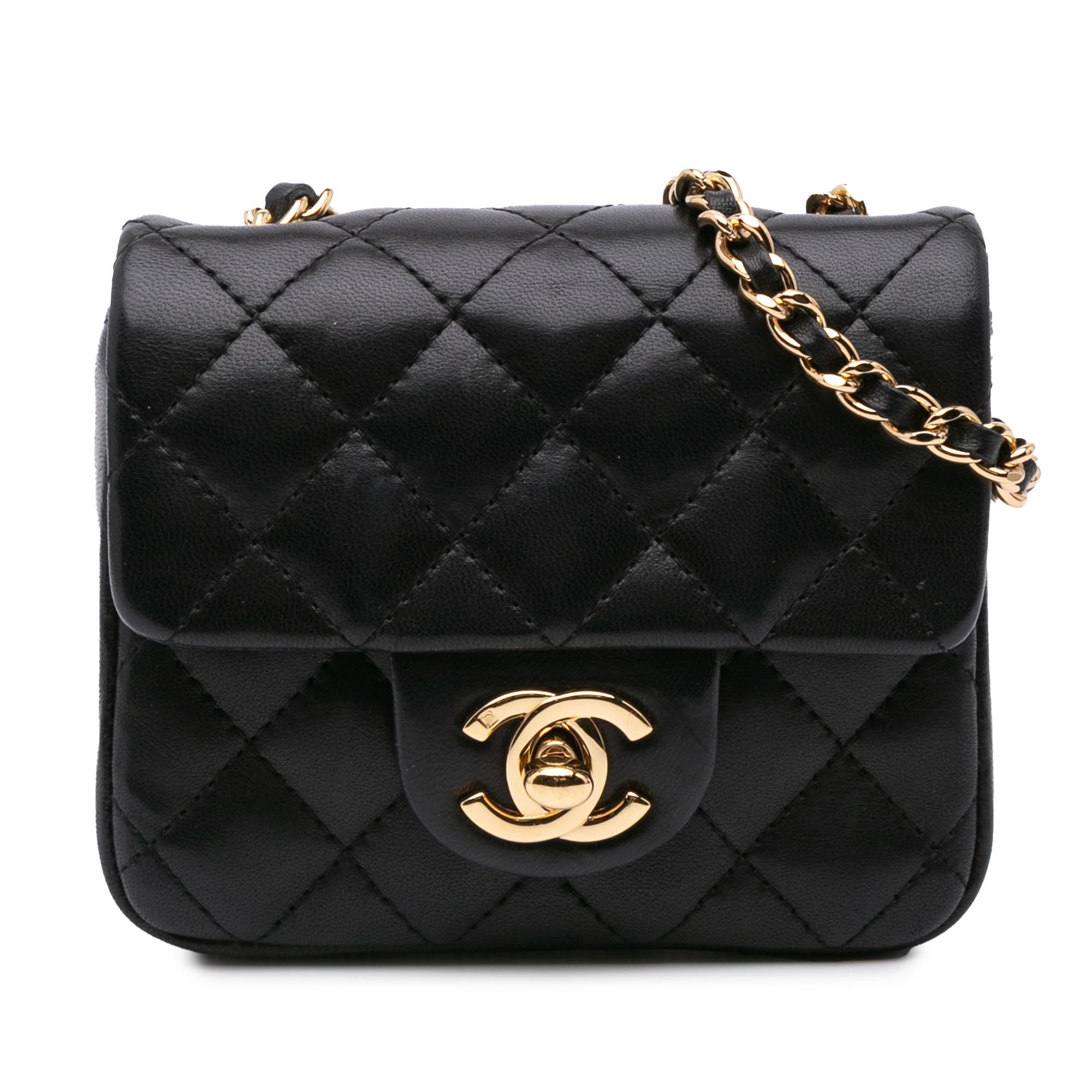 Chanel | Pre-Owned Micro Quilted Lambskin Single Flap | Black