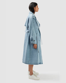 Women | Wild Skies Denim Trench | Stonewash