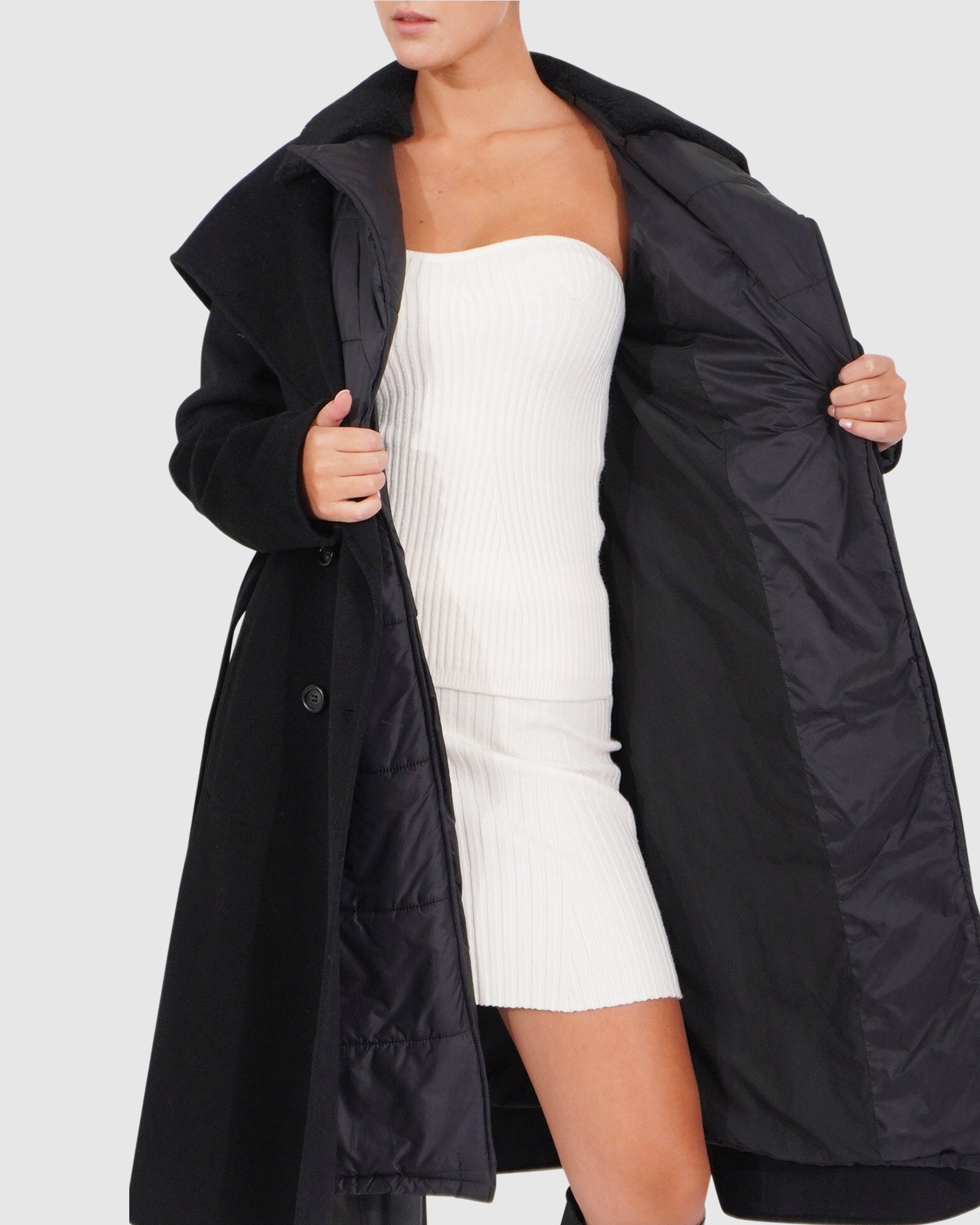 Women | Walk Me Home Wool Blend Convertible Coat | Black