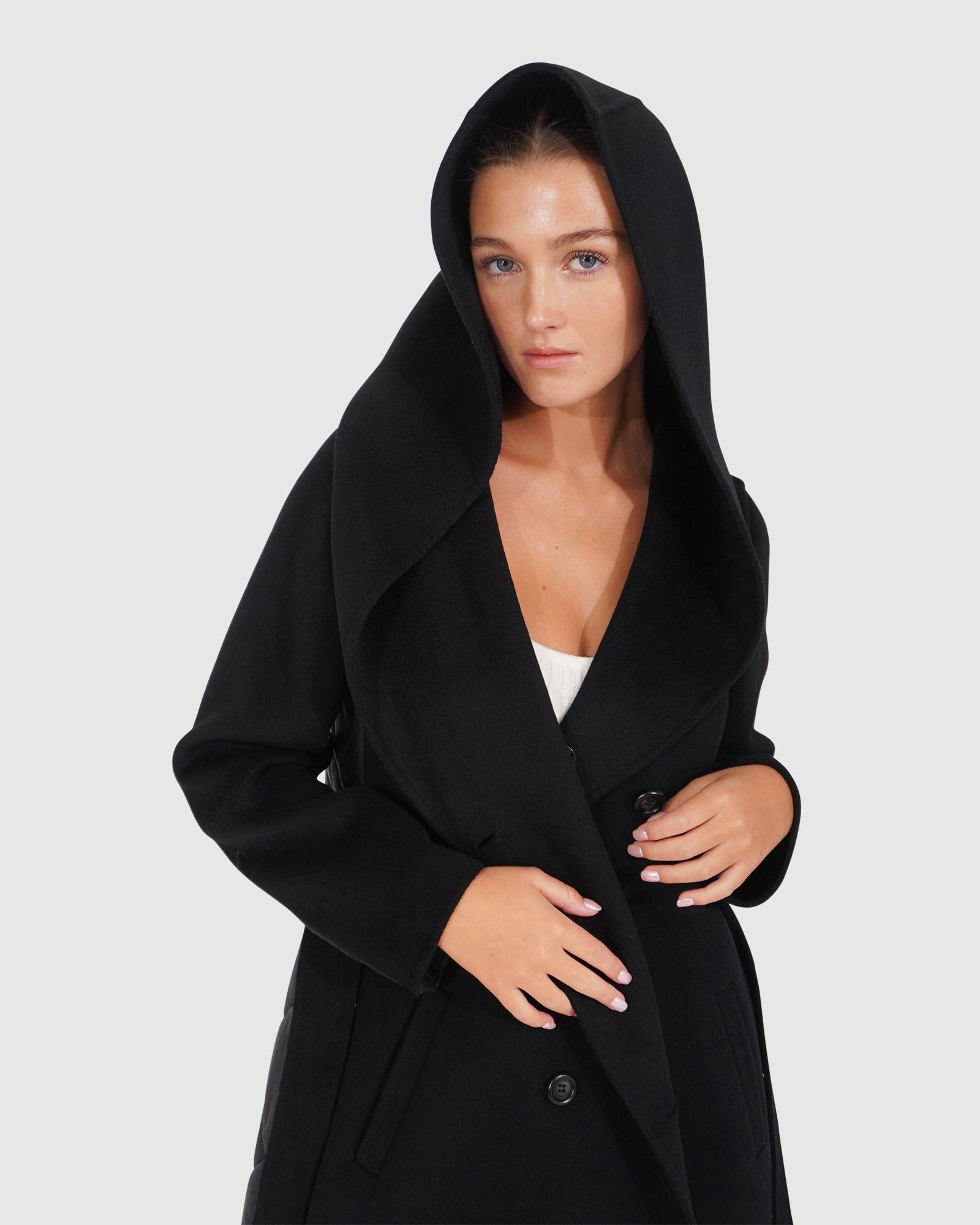 Women | Walk Me Home Wool Blend Convertible Coat | Black