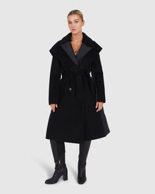 Women | Walk Me Home Wool Blend Convertible Coat | Black