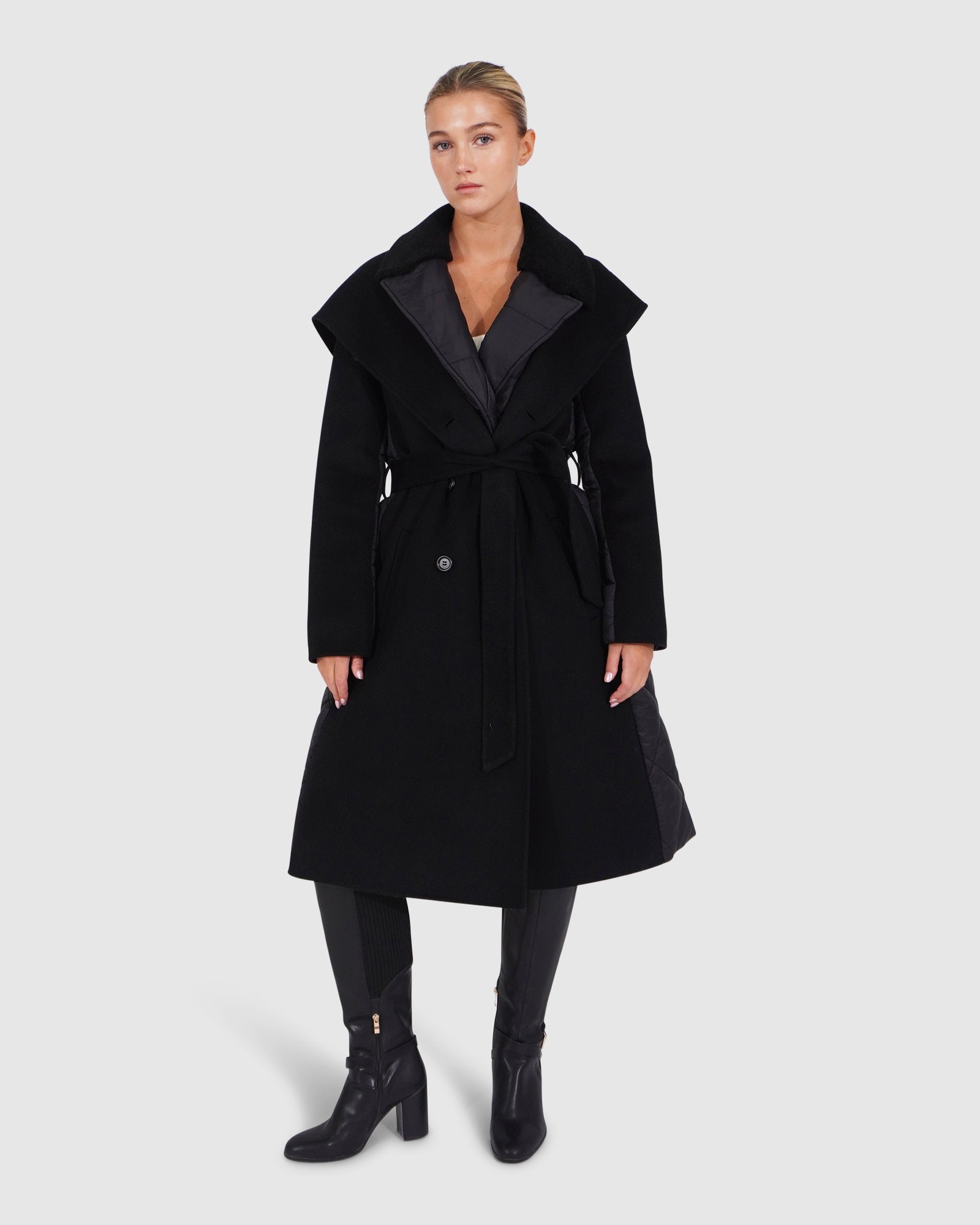 Women | Walk Me Home Wool Blend Convertible Coat | Black