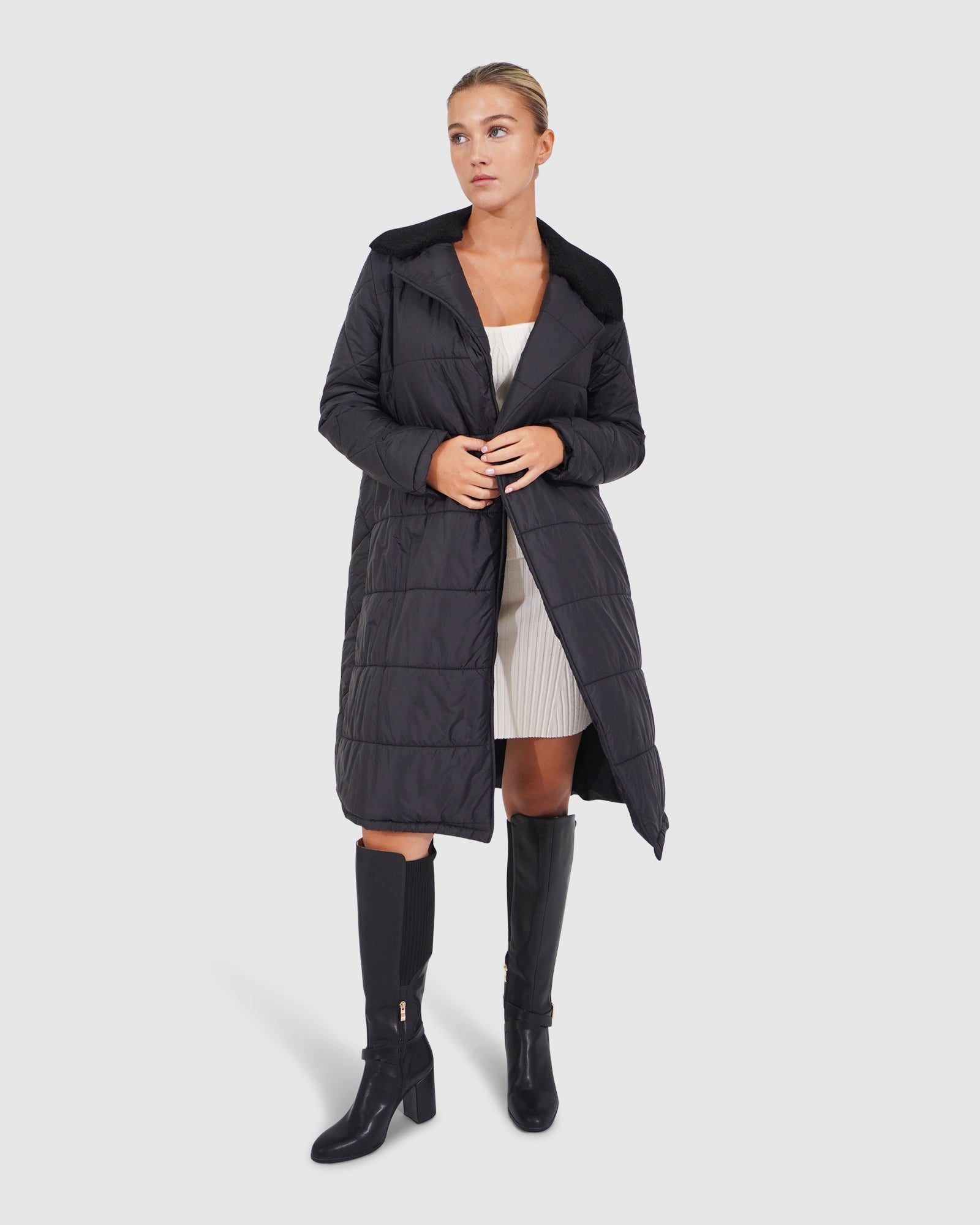 Women | Walk Me Home Wool Blend Convertible Coat | Black