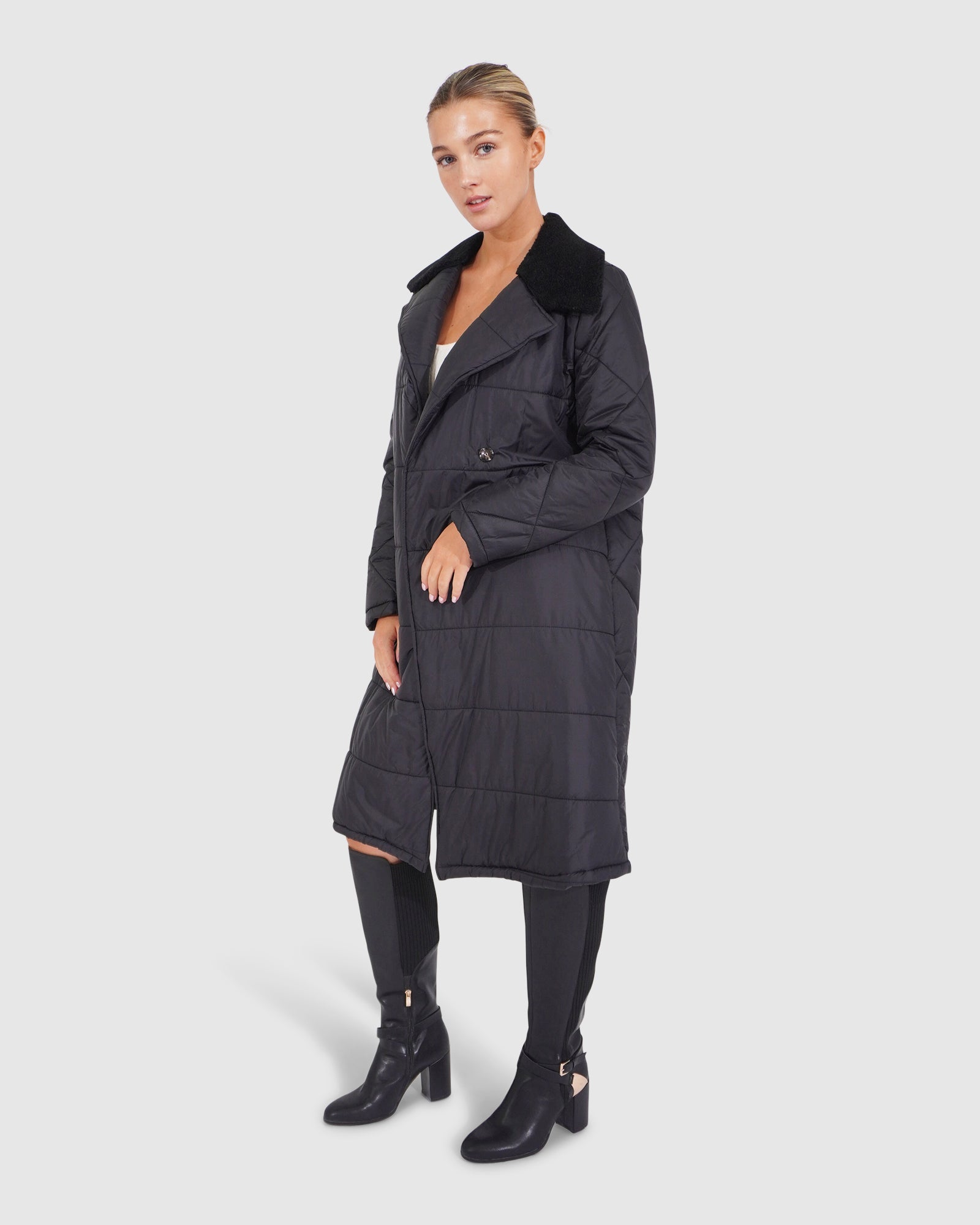 Women | Walk Me Home Wool Blend Convertible Coat | Black