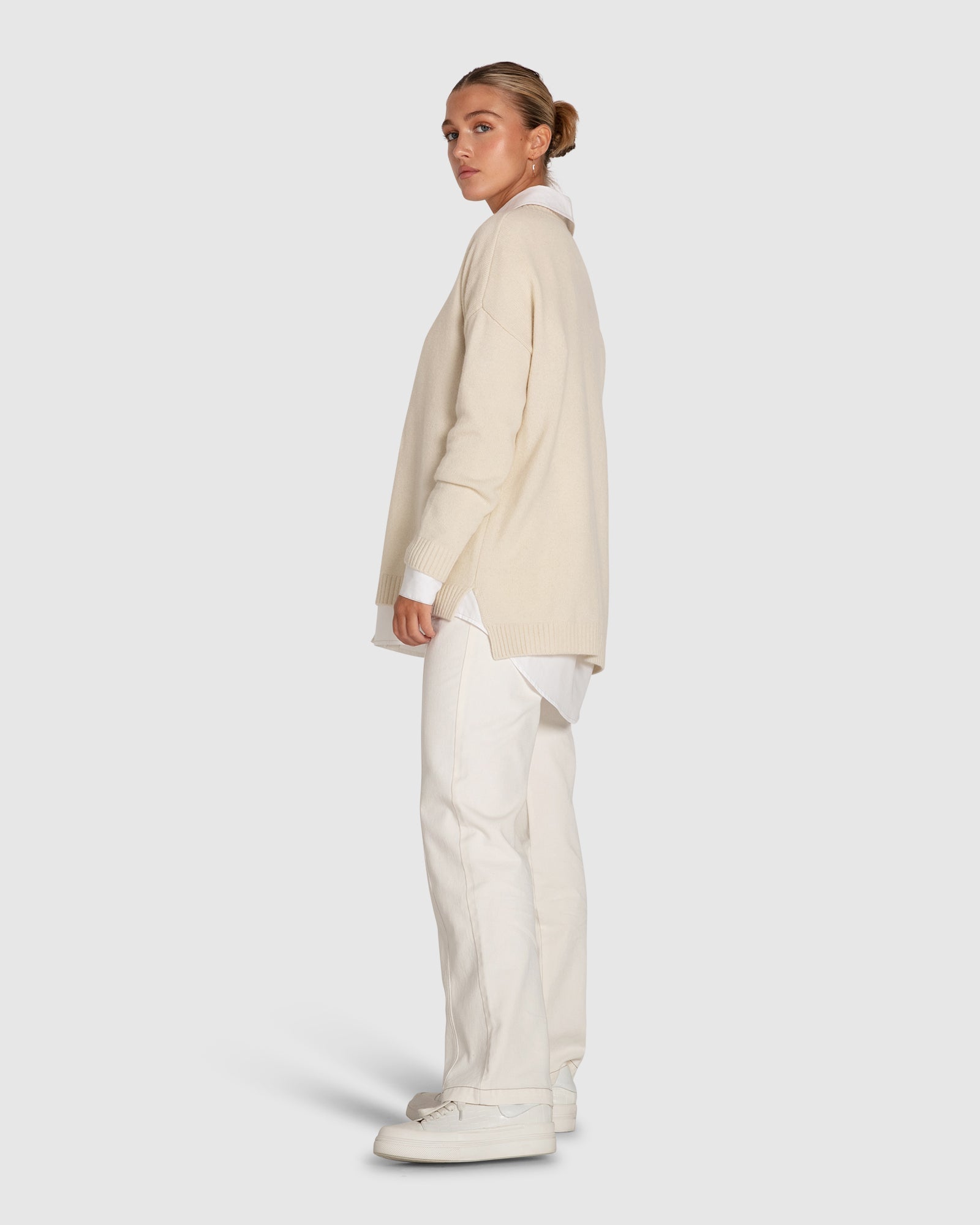 Women | Wonder Of You Cashmere Blend Oversized Jumper | Cream