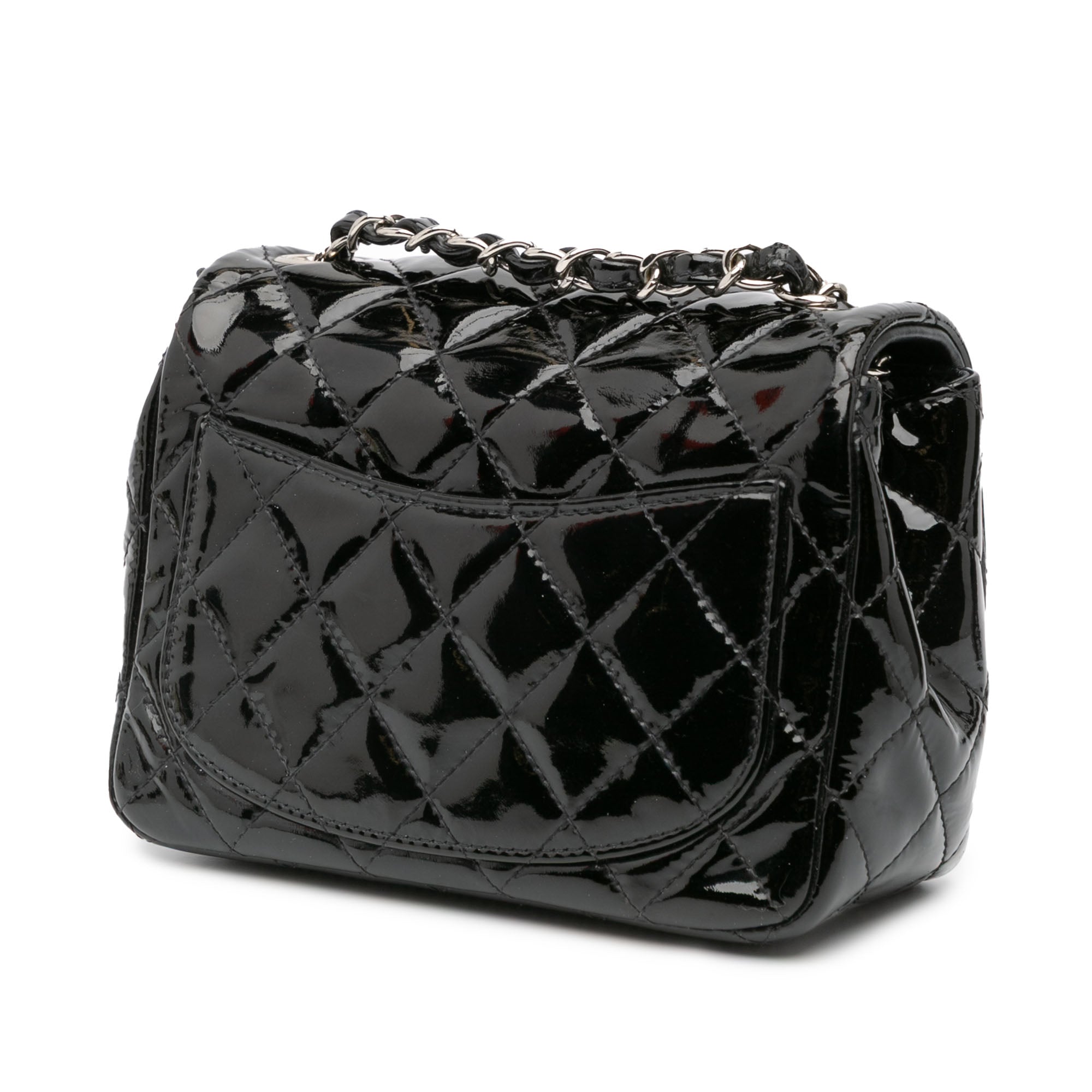 Chanel | Pre-Owned Mini Square Classic Patent Single Flap - IV | Black