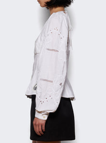 Women | Marine Serre | Regenerated Household Linen Shirt Blouse | White