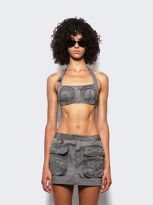 Women | Marine Serre | Regenerated Bandeau Top | Dark Grey