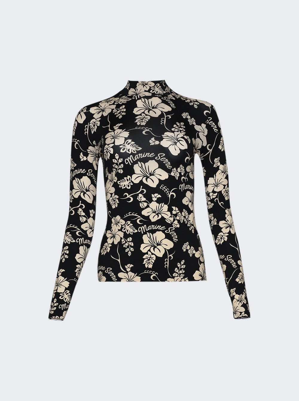 Women | Marine Serre | High Neck Top | Black Floral